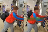 Thieving youths brazenly swipe boxes of chocolates from Tesco as customer says 'what the f***'