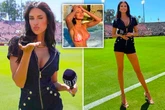 Eye-catching presenter steals Club World Cup show with leggy display on sidelines
