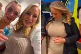 Ebanie Bridges shows off baby bump as pregnant boxing beauty cheers on pal Elle Brooke