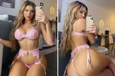 Model rocks underboob-baring lingerie trend in racy 'chains and whips' set