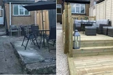DIY couple save over £1,000 turning stone backyard into epic seating space