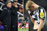 Newcastle out of Champions League despite spending half of Milan clash in group's top two