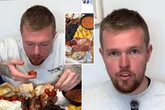Foodie attempts gut-bushing 8,000-calorie breakfast that's never been finished