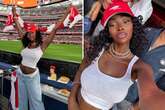 Fans say 'hot girls support Arsenal' as newly single Netflix star wows in stands