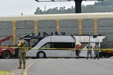 BREAKING Ten people killed and 55 injured after bus 'ripped apart' in train crash