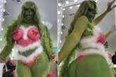 Adult star wears 'naughty' Grinch costume as she thrills in thong and pubic wig