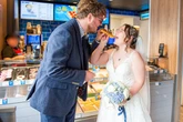 Newly-married couple slip away for 'secret' Greggs but telltale sign gives the game away