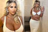 Hannah Elizabeth hailed 'Jessica Rabbit' as she flaunts huge boobs in cut-out frock