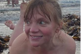 Gogglebox star Kate Bottley strips nude as she joins hundreds for cheeky sea dip