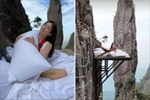 Terrifying attraction lets tourists sleep while suspended over 320-foot cliff