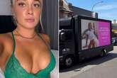 Racy model sends pulses raising as she drives around with giant billboard asking for sugar daddy