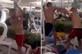 Fight at hotel pool as group 'pulls woman's hair and dangle baby upside down'