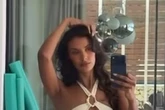 Love Island Maya Jama's curves unleashed by skin tight swimsuit with giant hole on chest