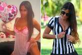 'Football's sexiest ref' nearly bursts out see-through lingerie as she's dubbed 'perfect'