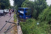 BREAKING Bus full of kids crashes into river with 17 injured as stretchers pulled out