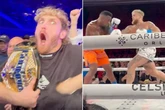 Logan Paul left open-mouthed at brother Jake's KO as he cradles WWE belt