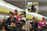 Hen do flight chaos as Brit dressed as air stewardess dances wildly on passengers