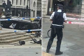 Major incident at Piccadilly Circus as car seen flipped after hitting landmark