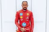 F1 fans joke 'this is not a drill' as Lewis Hamilton poses in Ferrari race suit