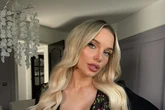 Helen Flanagan exposes black lace bra under corset dress in plunging display