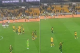 Jarrod Bowen held back by team-mates after clashing with fans following Carabao Cup exit