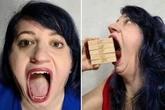 Big mouth woman breaks world record for biggest gob in incredible pics