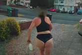 Moment semi-naked woman 'caught stealing milk at 5am' on doorbell camera
