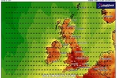 UK weather maps turn red across the country as 15 cities set to bake in 30C this weekend
