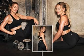 Sweaty Hilary Duff drops to the splits as booty bursts out of tight gym leggings