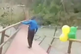 Horror as new bridge collapses during ribbon-cutting ceremony sending crowds plunging