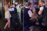 Video shows rowdy drinker being tackled to ground and handcuffed by cops outside trendy bar