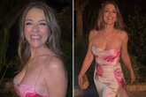 Liz Hurley, 59, spills out of plunging pink dress as swooning fans dub her 'goddess'