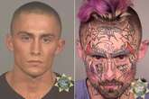 Meth addict's mad mugshot transformation – clean shaven teen to demon face tattoos