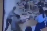 Student attacks teacher in horror caught on camera as she's left with broken ribs