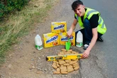 Man gets so fed up of potholes outside home that he decides to fill them – with Weetabix