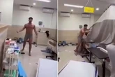 Moment underwear-clad tourist goes on rampage through hospital as patients duck for cover