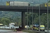 BREAKING M20 motorway closed and traffic builds as tractor falls from bridge