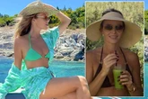 Amanda Holden flashes cleavage in tiny green bikini top on luxury family holiday