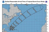 Hurricane map resembling giant todger as weather chiefs warn '25 inches' on the way