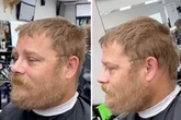 Homeless man left looking ’10 years younger’ after getting haircut from kind barber