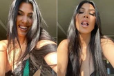 Kourtney Kardashian smoulders as she strips to sheer lace bra in racy photos