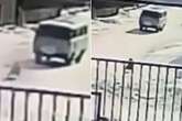 Horror moment drunk minivan drivers slams straight into girl, 4, on snow-covered road