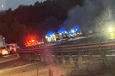 Traffic hell as major motorway closed while police and fire crews swarm scene