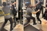 McDonald’s worker 'slaps' yob as huge brawl breaks out in front of shocked customers