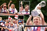 Chloe Kelly swears on TV and Leah Williamson in tears during epic Lionesses victory parade