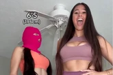 Lofty '7ft' star reveals her long-legged sister for first time but we can't see her face