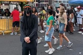 England ace wears brilliant disguise as star parties at Notting Hill Carnival
