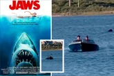 Real-life Jaws as terrifying 20ft monster ominously follows boat to land