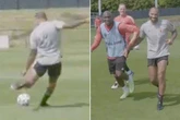 Thierry Henry shows he's still got it with superb free-kick in front of De Bruyne and Lukaku