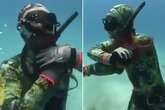 Terrifying Footage of octopus attack as diver fights off beast trying to strangle him